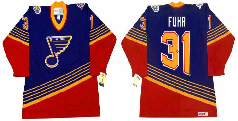 2019 Men St.Louis Blues 31 Fuhr blue style #2 CCM NHL jerseys